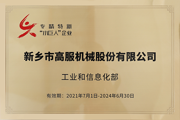 2020年，入選“國(guó)家級(jí)專精特新小巨人”企業(yè)